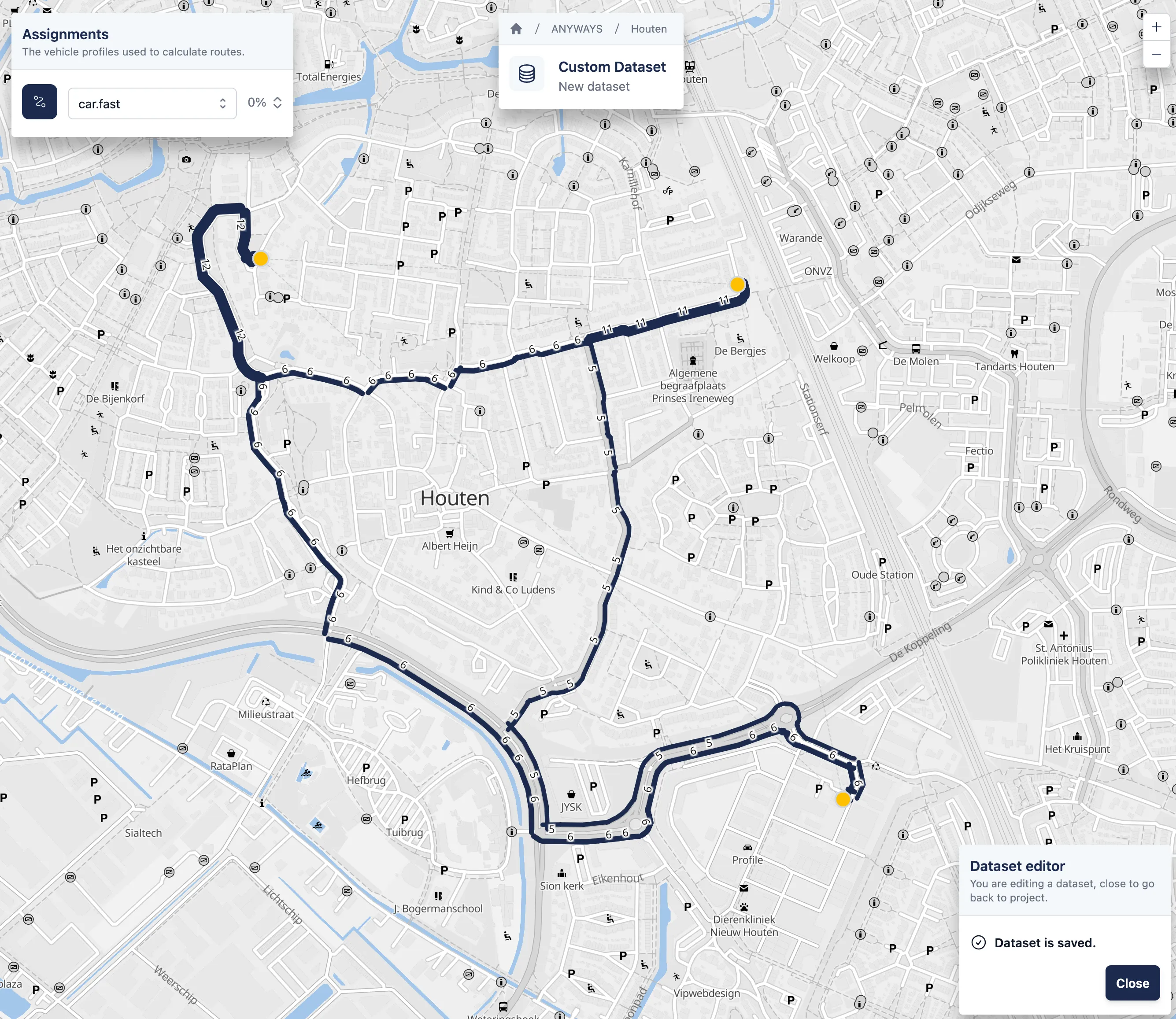 A free draw dataset with three trips.