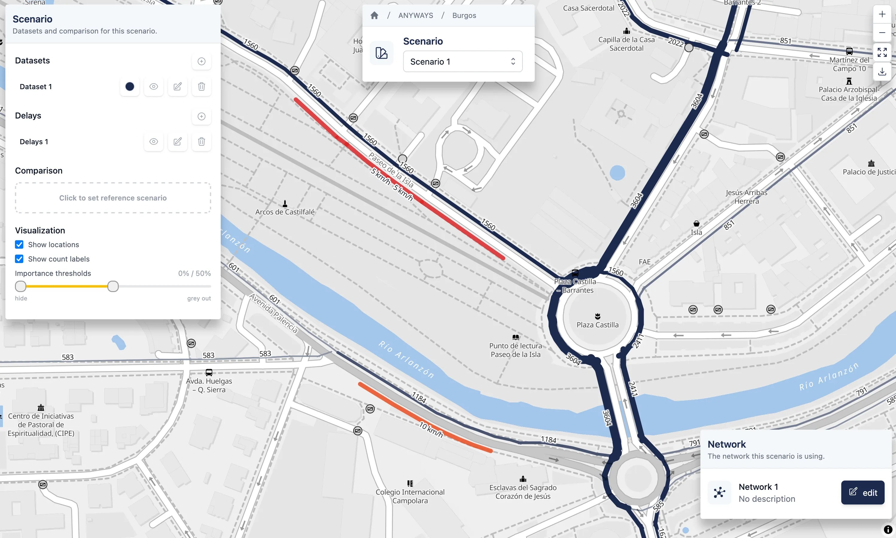 A scenario with delays applied.